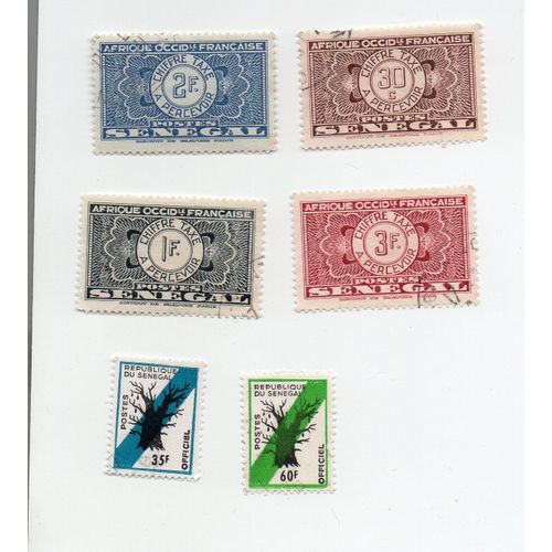 Sénégal- Lot De 6 Timbres Oblitérés- Timbre Taxe