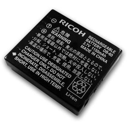 Ricoh DB-60 Batterie rechargeable 3,7 v, 1150 mAh pour Caplio R3, R4, R5 et GR