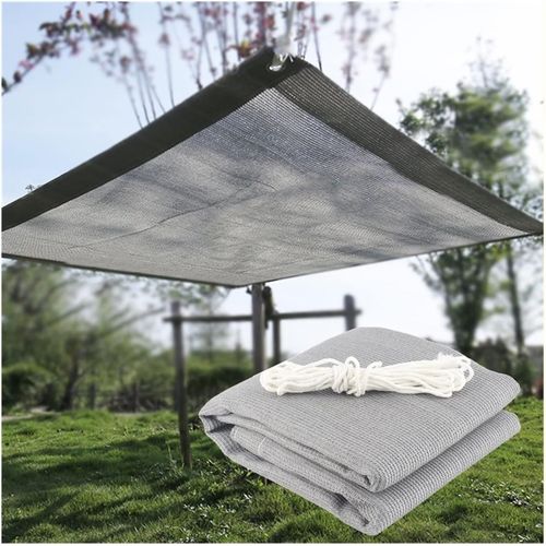 Voile D'ombrage Rectangulaire Avec ?illets, Tissu D'ombrage 90 % De Protection Uv Filet D'ombrage De Jardin, Balcon Terrasse Brise-Vue Filet D'ombrage Voile D'ombrage Couleur : Gris