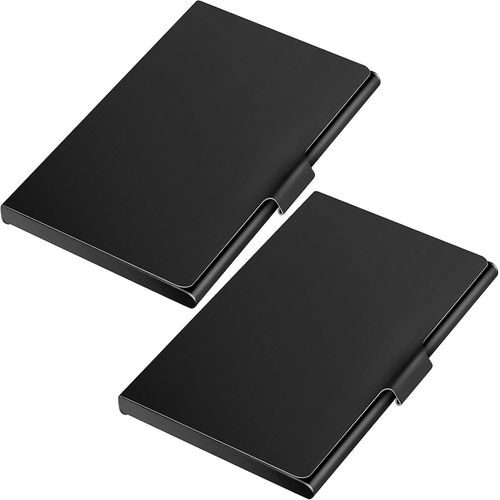 Porte-cartes de visite, lot de 2 - Porte-cartes professionnel en acier inoxydable