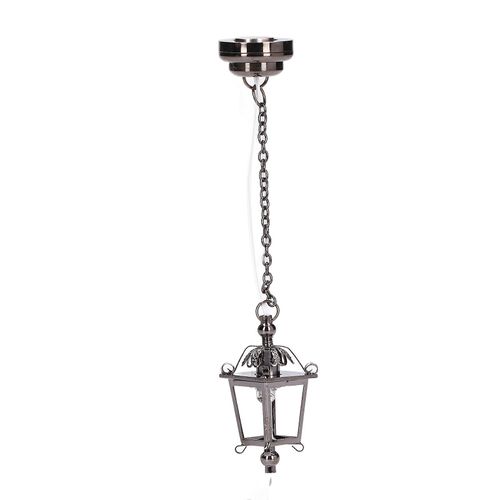 1 :12 Maison de poupée Lustre Maison de poupée Noir Lampe Lanterne Suspendue Avec Aimant Adhésif Pour Enfants 3-6 Ans