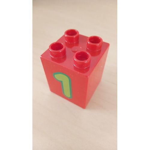 Pièce LEGO DUPLO brique rouge numéro 1