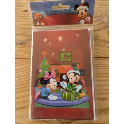 Lot De 6 Cartes Disney Noel Avec Enveloppes