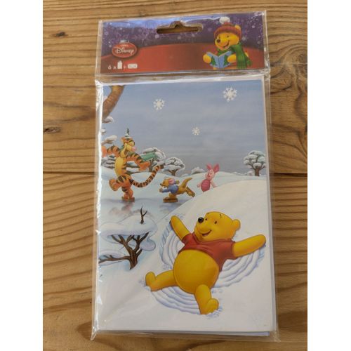 Lot De 6 Cartes Winnie L'ourson Et Ses Amis Disney Avec Enveloppes