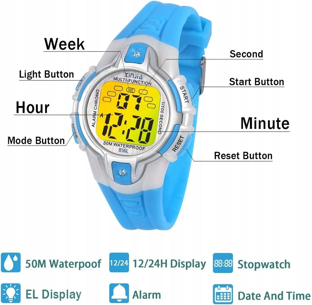 Montres Numriques Pour Enfants Pour Garons, 7 Couleurs - 5