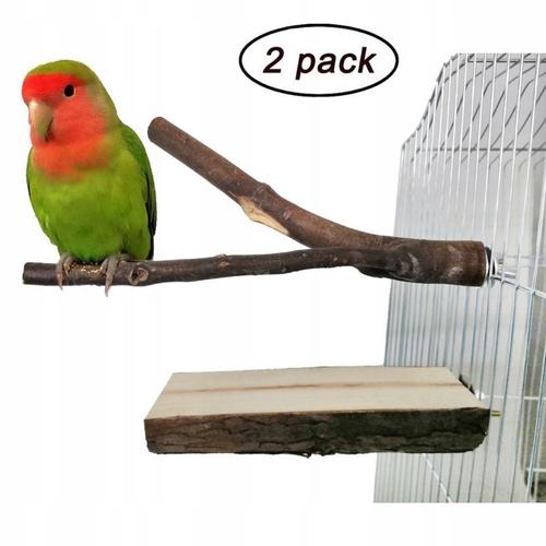 2pcs Jouets Perroquet Oiseau En Bois Rugueux