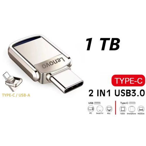 1TB-1000Go Clé USB 3.0 hte Vitesse, OTG 2en1, de USB à usb TypeC, Androïd