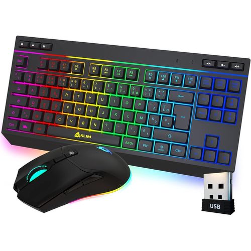 PACK KLIM DUO - CLAVIER + SOURIS GAMER SANS FIL - AZERTY - CLAVIER TKL GAMER