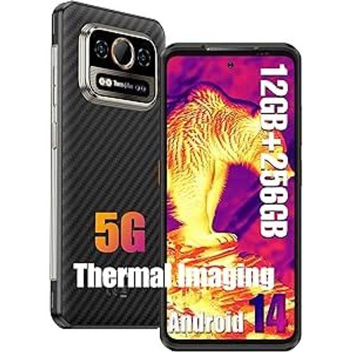 Ulefone Armor 25T Pro 5G D'Imagerie Thermique 12 Go + 256 Go / 2 To Android 14 Téléphone Portable Incassable 6500mAh/33W 6.78"FHD+ 64MP+50MP Dual Sim/NFC Noir