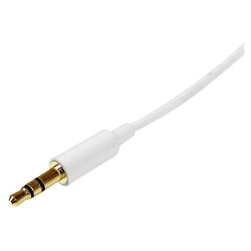 StarTech.com Câble audio stéréo Mini-Jack 3,5 mm slim de 2 m - M/M - Cordon audio jack - Câble pour casque - 2x 3,5 mm Mini-Jack - Blanc - Câble audio - mini-phone stereo 3.5 mm mâle pour...