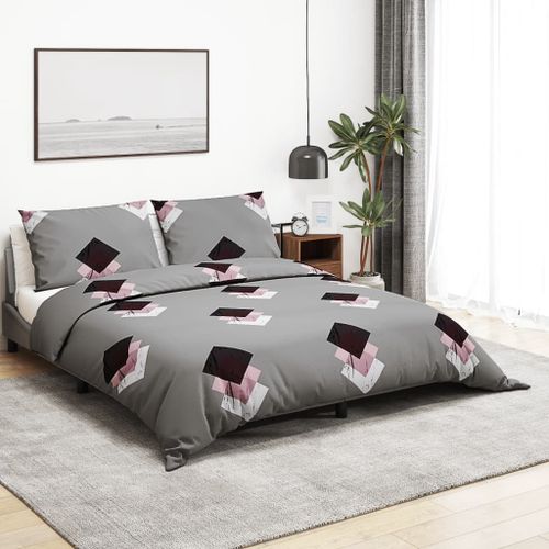 Vidaxl Ensemble De Housse De Couette Gris 260x240 Cm Coton