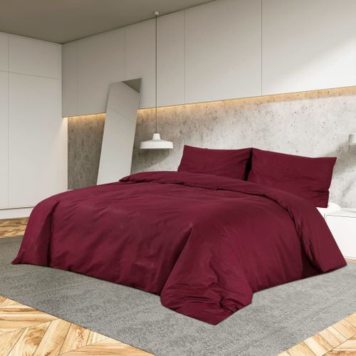 Vidaxl Ensemble De Housse De Couette Bordeaux 260x240 Cm Microfibre