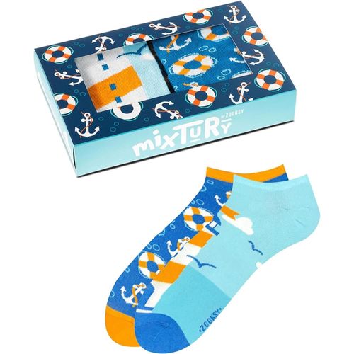 Zooksy Pack 2 Paires Chaussettes D'été Colorées Mixtury En Coton 36-40 Marin