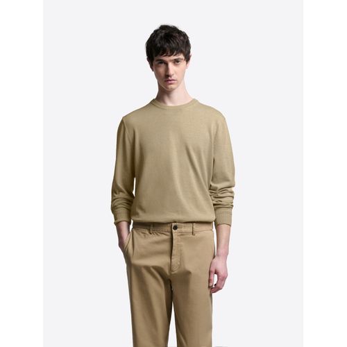 Pull Col Rond En Coton Bio - Beige 2 - M
