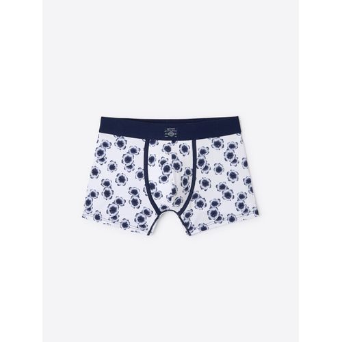 Boxer À Fleurs En Coton Biologique - Blanc - L