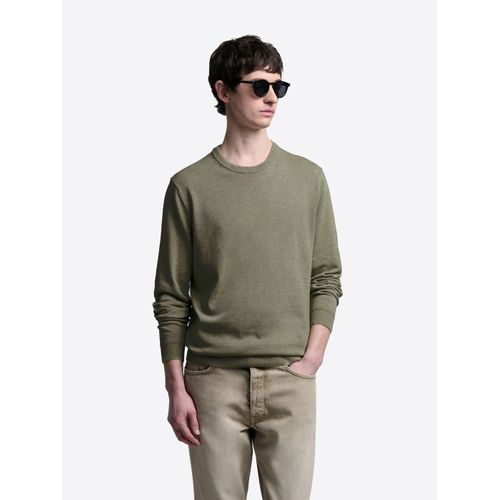 Pull Col Rond En Coton Bio - Tilleul - Xl
