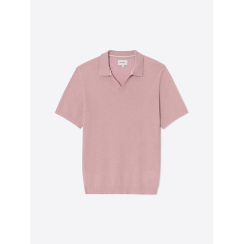 Polo Maille Col Ouvert En Coton Bio - Rose - Xxl