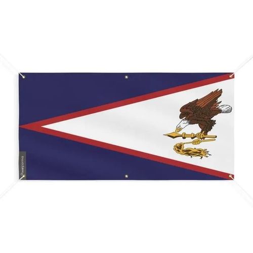 Bannière Drapeau Des Samoa Américaines 6 Oeillets 40x80cm En Polyester