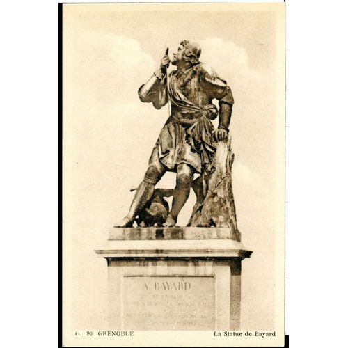 Carte Postale N°90, Grenoble, La Statue Bayard, 1949