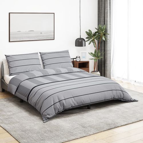 Vidaxl Ensemble De Housse De Couette Gris 260x240 Cm Coton