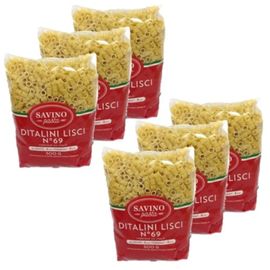 Lot 6x Pâtes Ditalini Lisci N°69 - Paquet 3kg