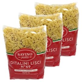 Lot 3x Pâtes Ditalini Lisci N°69 - Paquet 1,5kg