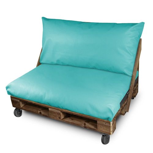 Coussin Pour Palette Similicuir Extérieur Turquoise Siège 120x80x20 Turquoise