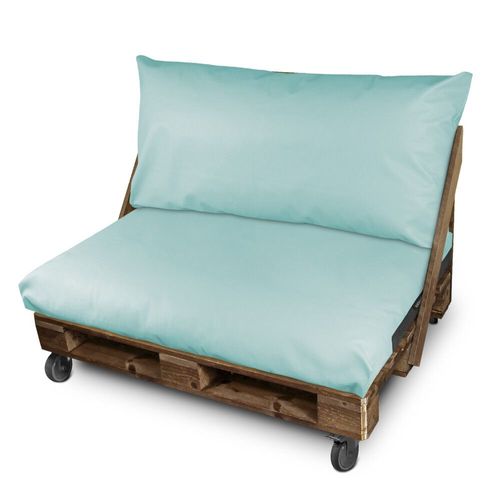 Coussin Pour Palette Similicuir Extérieur Bleu Ciel Housse Dossier Angle 65x45x25 Sans Garnissage Bleu Ciel