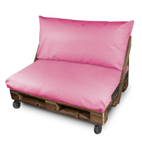 Coussin Pour Palette Similicuir Extérieur Rose Dossier 80x45x25 Rose