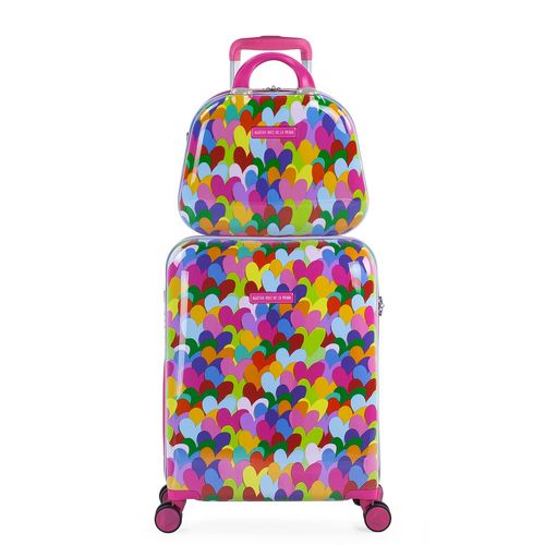 2 Pcs Set Cabine Valise Et Sac De Toilette Petite Valise 20(55X40x20 Cm), ABS, Rigide Et Résistant 4 Roues, Confortable Et Léger, Combinaison Serrure 131150B