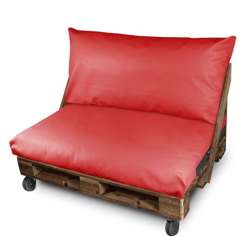 Coussin Pour Palette Similicuir Extérieur Rouge Housse Siège 120x80x20 Sans Garnissage Rouge