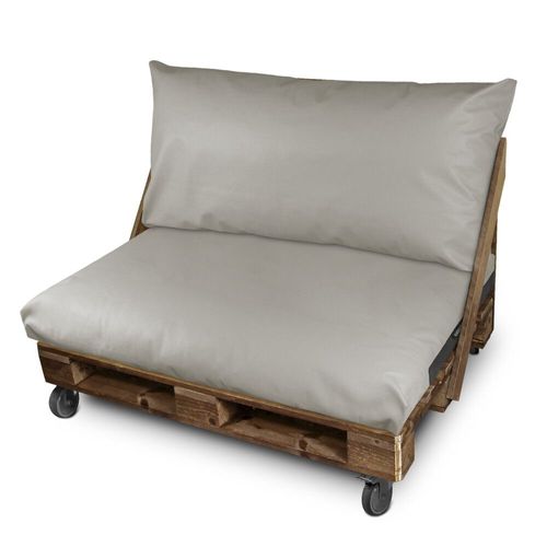 Coussin Pour Palette Similicuir Extérieur Gris Clair Housse Siège 80x80x20 Sans Garnissage Gris Clair