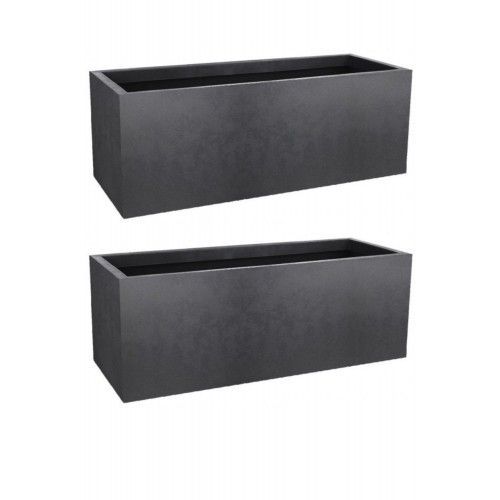 Lot De 2 Jardinieres Basalt'up - 57 L - Gris Anthracite