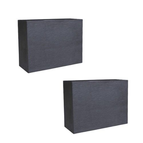 Lot De 2 Murets Loft L Graphit - Double Paroi - 46 Litres - Gris Anthracite