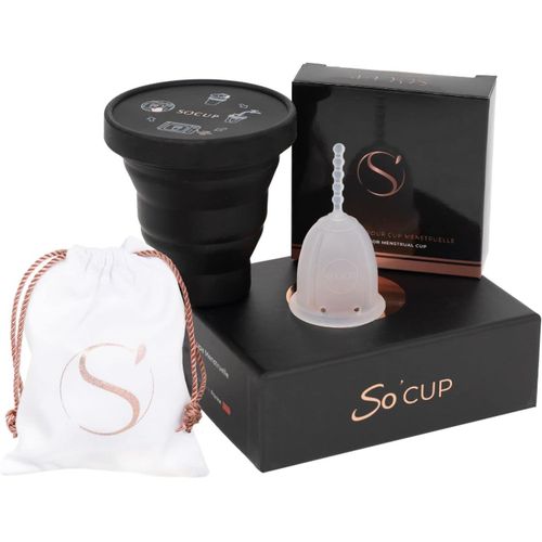 So Cup - Pack Cup Menstruelle Et Stérilisateur Rétractable - Taille S - Noir 
