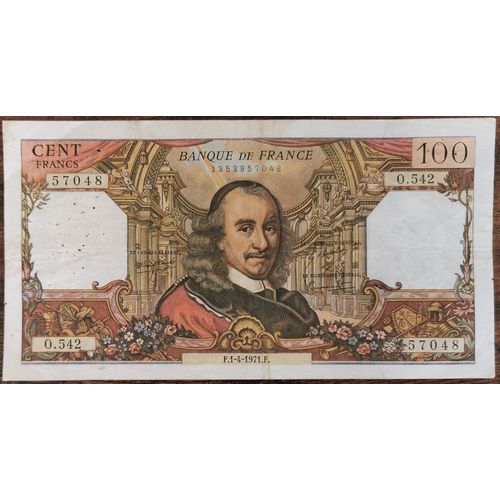 Billet De 100 Francs Corneille 1- 4 - 1971 France O.542