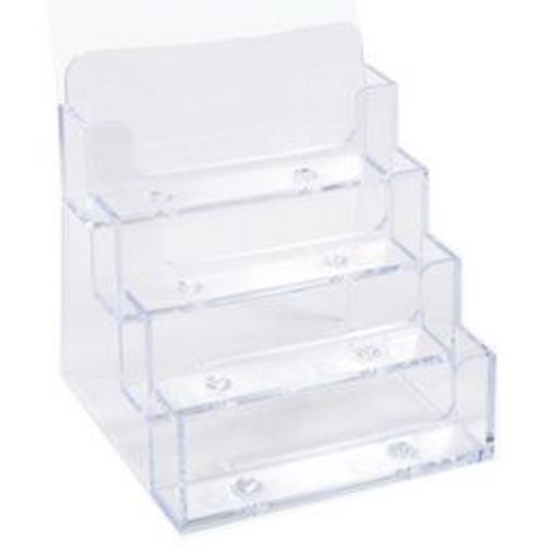 Distributeur De Cartes De Visite - 4 Compartiments - Plastique - 200 Cartes