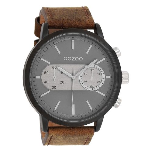 Montre Pour Homme Oozoo Timepieces Analogique Cuir Marron Uoc9057a