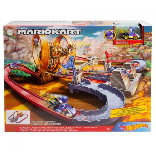 Hot Wheels - Coffret Mario Kart Course Chaotique Au Château De Bowser - Circuit Petite Voiture - 5 Ans Et +-Mattel