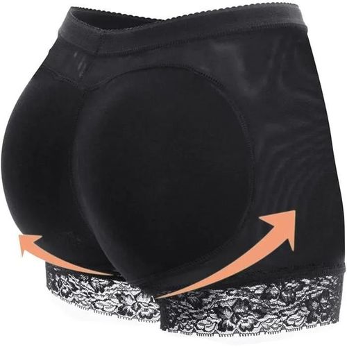 Culotte - Slip Rembourrée Fesse Push Up Sculptant Avec Coussinet Invisible Dentelle Butt Noir - Femme