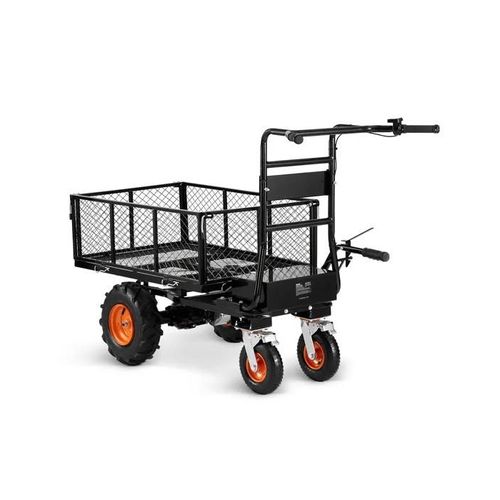 Chariot Utilitaire Électrique-VEVOR-Capacité 300 kg-Chariot de Jardin en Acier-avec 4 Roues-pour Ferme et Camping