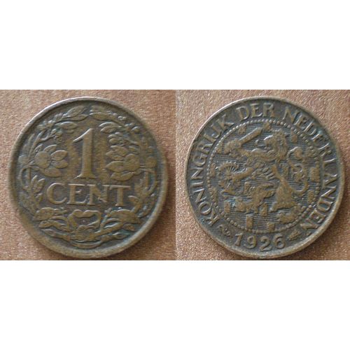 Pays Bas 1 Cent 1926 Netherlands Cents Guldens Nederland Hollande Piece