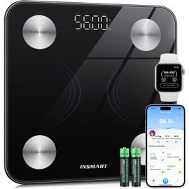 Balance Pese Personne, Pese Personnes Avec Écran Led, Balance Connectée Bluetooth Avec App Compatible Andriod Et Ios, Suivi De 16 Données Corporelles, Pese Personne Max. Poids 180 Kg.[G93]