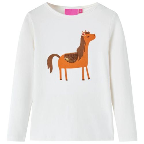 T-Shirt Enfants À Manches Longues Écru 104