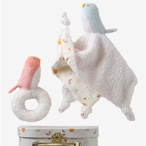 Doudou Oiseau Vertbaudet Savania Hochet Peluche Lot Naissance Soft Toy Bird Baby