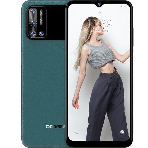 DOOGEE N40 Pro Octa-Core 6/128 Go 6.52" HD+ 6380mAh, Caméra 20MP+17MP, Empreinte Digitale Dual SIM GPS - Vert