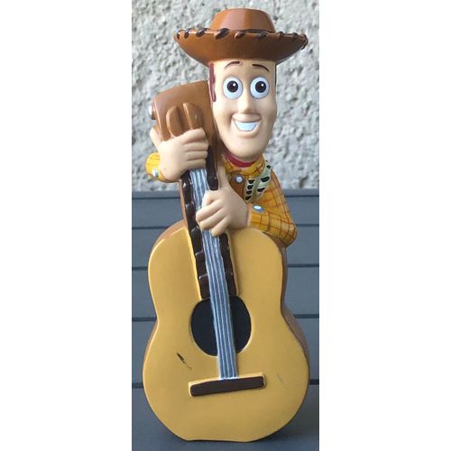 Figurine Woody 14cm Avec Une Guitare, Toy Story, Pixar, Walt Disney, Dessin Animé