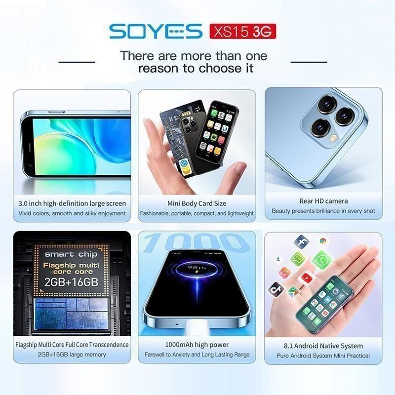 SOYES XS15 Mini Smartphone 3.0 Pouces Ecran Android 8.1 2GB RAM 16GB ROM Do... - 3