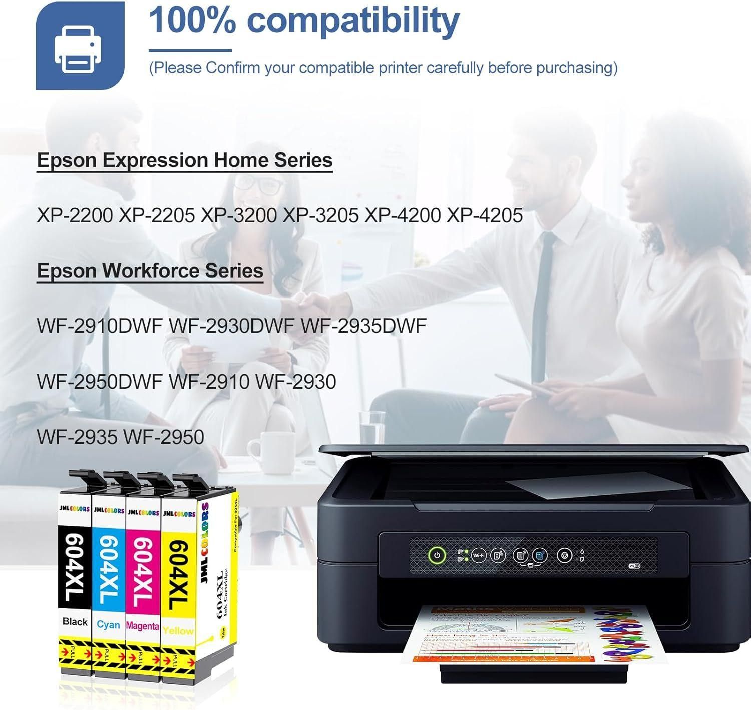 Lot de 4 cartouches d'encre 604XL de rechange pour Epson 604XL 604 XL pour ... - 3