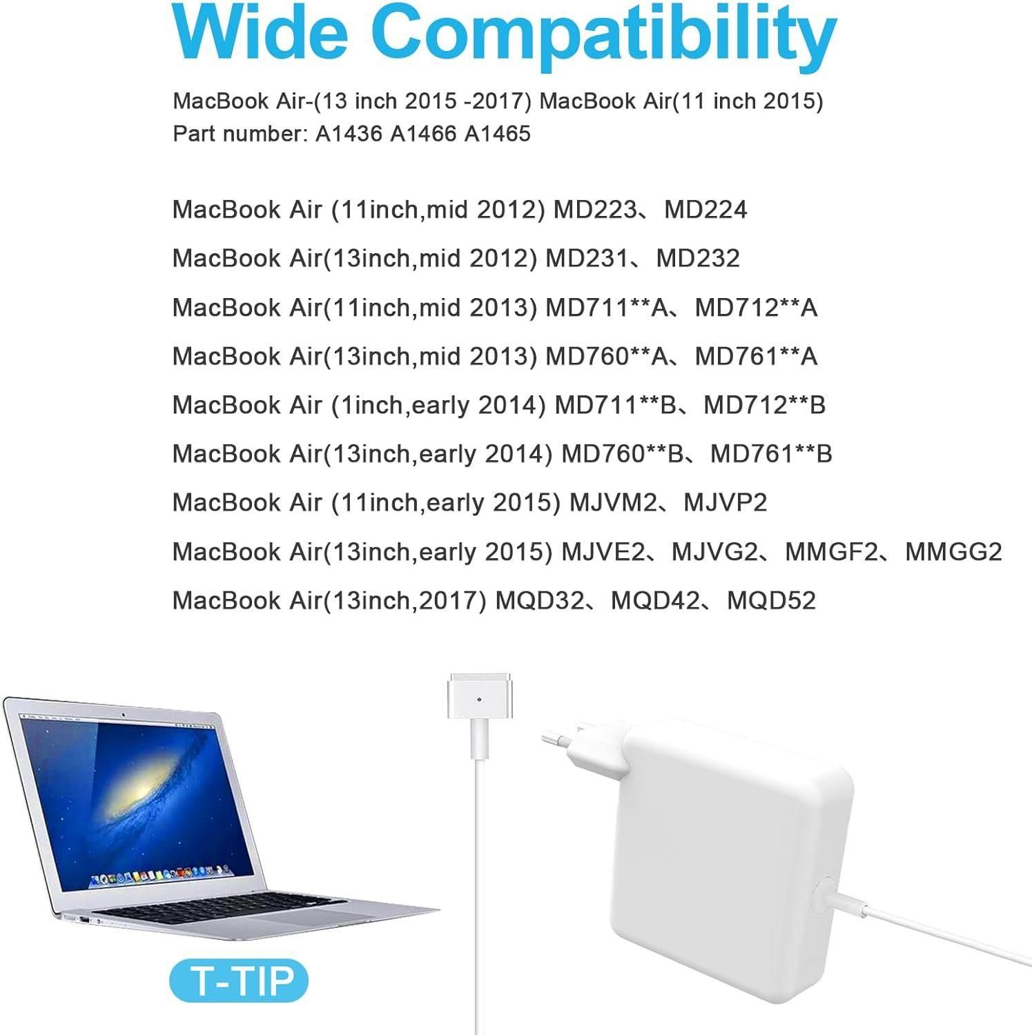 Chargeur Mac Book Air, 45 W T-Tip Chargeur Mac fr Cable Mac Book Air pour ... - 2